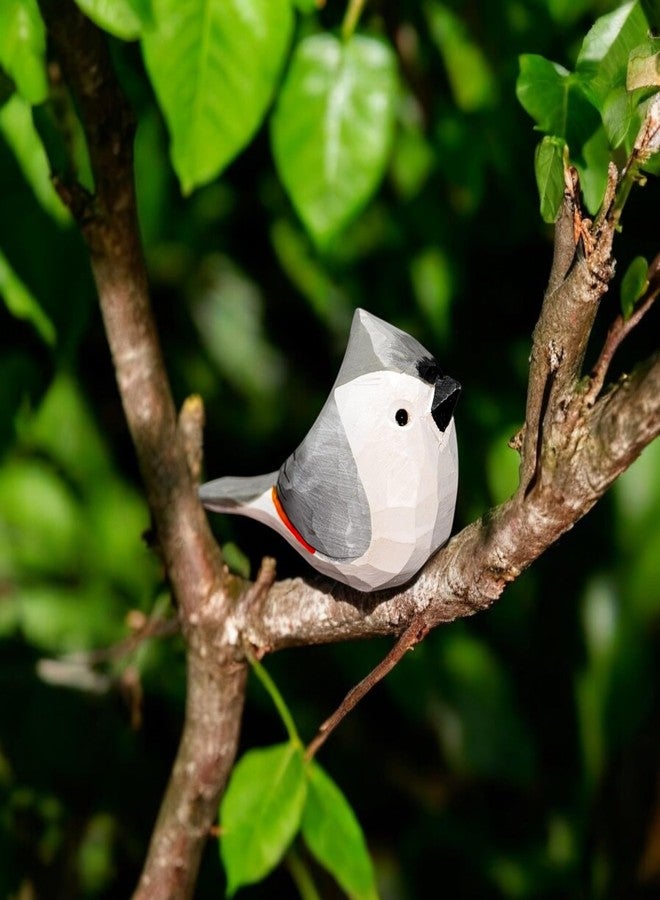 Colornest Handcrafted Wooden Birds Tufted Titmouse Figurines, Handmade Wooden Sculpture Craft Set, Cute Bird Statues Home Decor Art Carving Work - Image 5